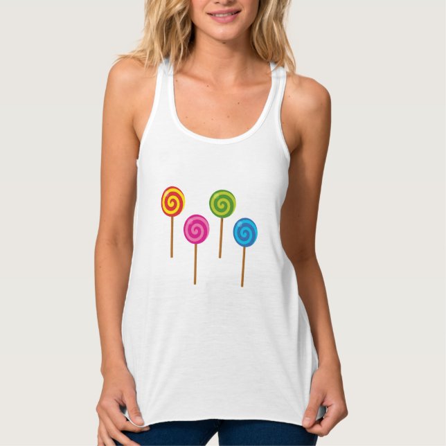 Assorted Spiral Colourful Lollipops Singlet (Front)