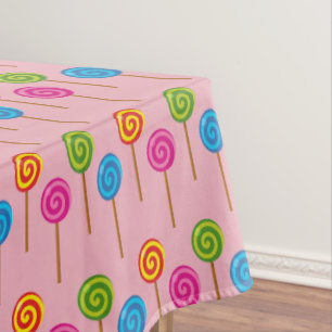Assorted Spiral Colourful Lollipops Tablecloth