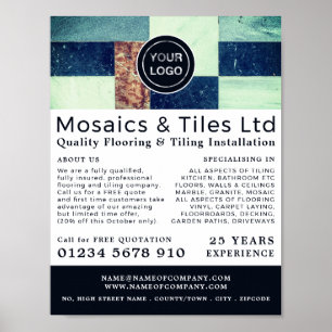 Assorted Tiles, Floorer, Tile Installer Advert Poster