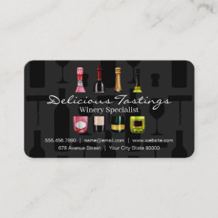 Assorted Wine Champagne Tastings Business Card