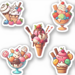 assorted yummy ice cream