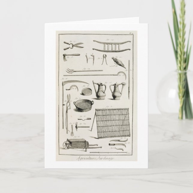 Assortment of gardening tools, from the 'Encyclope Card (Front)