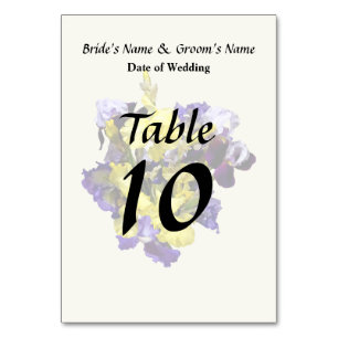Assortment of Irises Yellow and Purple Table Number