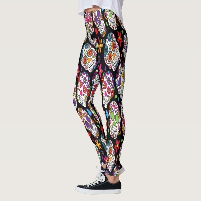 Assortment of rainbow sugar skull leggings (Left)