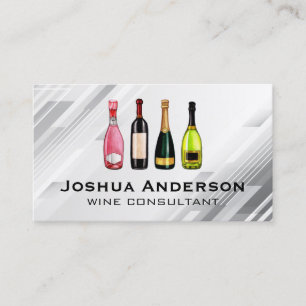 Assortment of Wines Champagne Vineyard Business Card