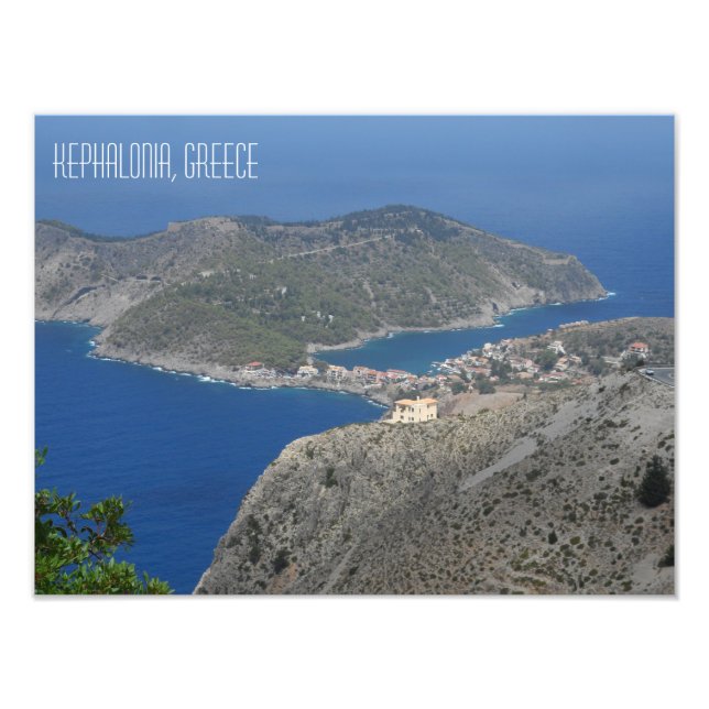 Assos Village Landscape Kefalonia Greek Island Photo Print (Front)