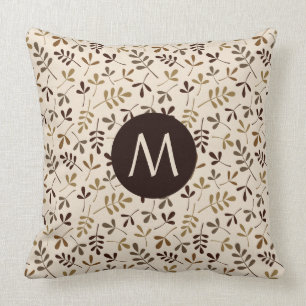 Asstd Leaves Gld Brwns Crm Rpt Ptn (Personalised) Cushion
