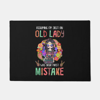 Assuming I'm Just An Old Lady Hippie Gift Doormat