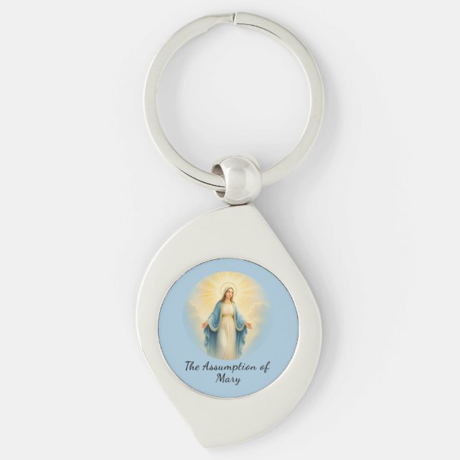 Assumption of Mary Catholic Saint  Key Ring (Front)