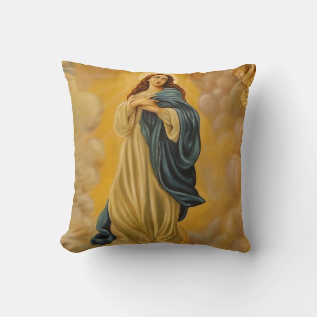 Assumption of the Blessed Virgin Mary Catholic Cushion (Front)