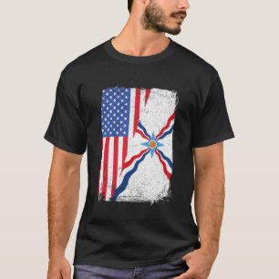 Assyrian American Flag Assyria Heritage Roots T-Shirt