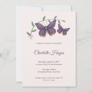 Assyrian Butterfly Bridal Shower Invitation