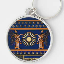 Assyrian Deity Called an Apkallu or Winged Genius Key Ring