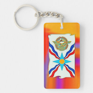 Assyrian Flag Acrylic Keychain
