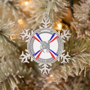 Assyrian Flag and Lamassu Snowflake Ornament
