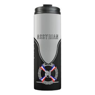 Assyrian Flag and Lamassu Thermal Tumbler