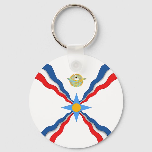 Assyrian Flag Keychain (Front)