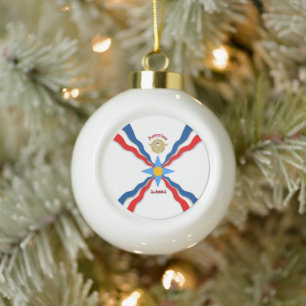 Assyrian Flag Snowflake Framed Ornament