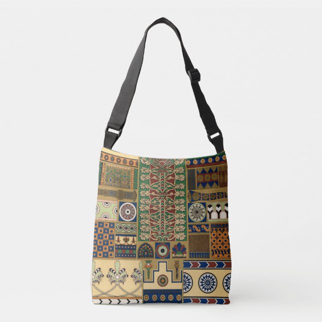 Assyrian retro pattern crossbody bag (Front)