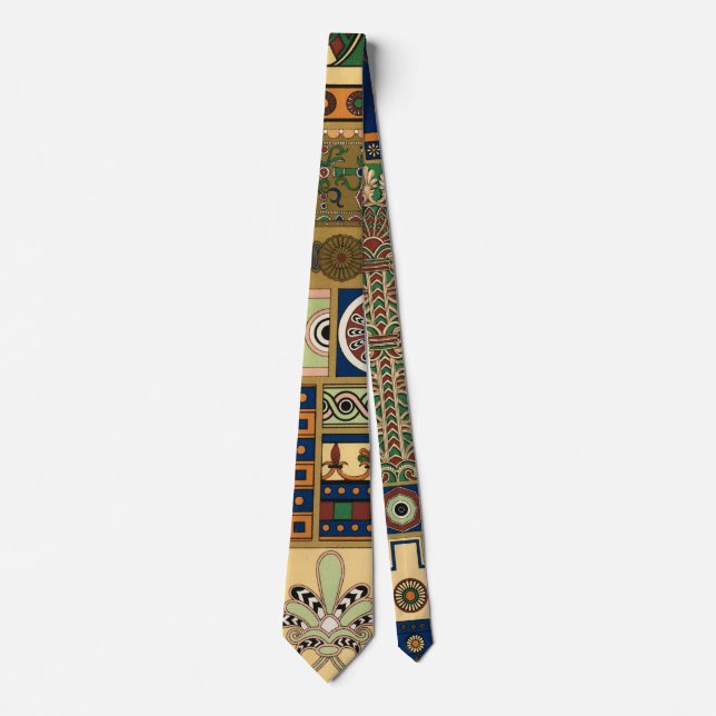 Assyrian retro pattern neck tie (Front)