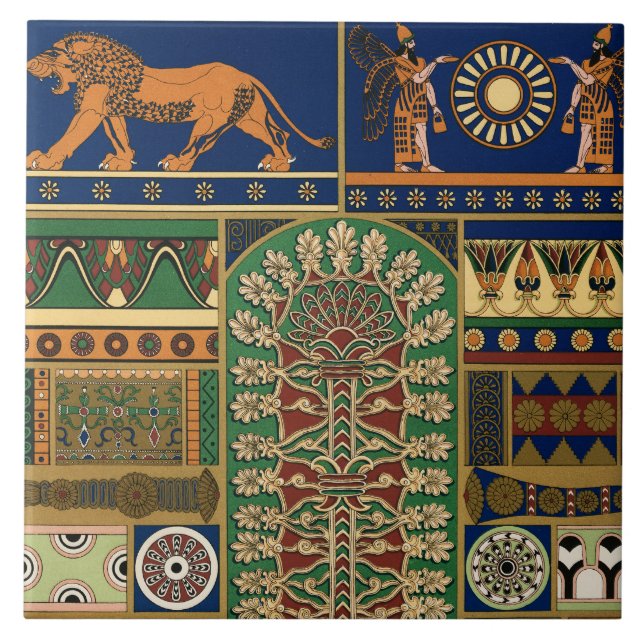 Assyrian Retro Pattern Tile (Front)