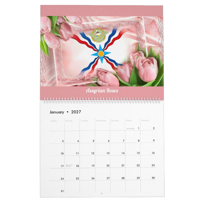 Assyrian Roses Calendar 2024 (Jan 2027)