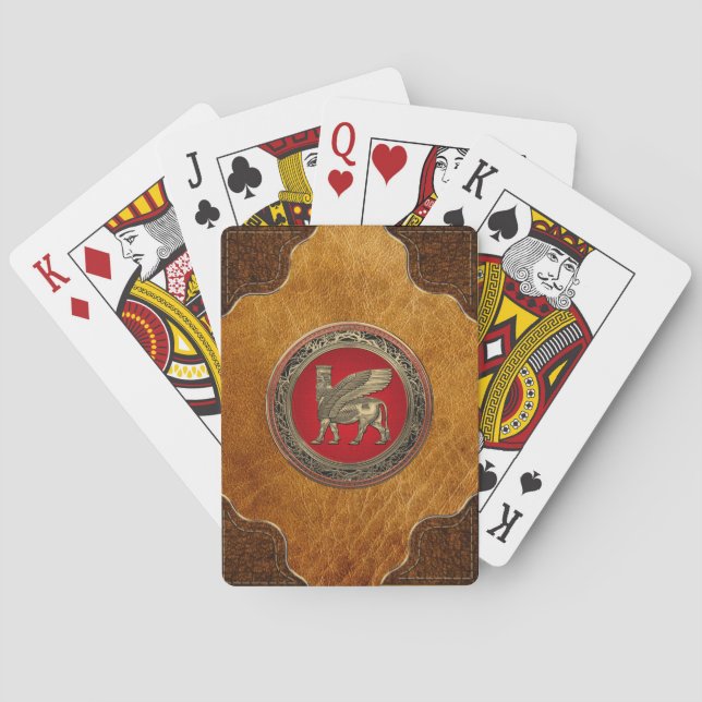 Assyrian Winged Bull - Gold Lamassu Playing Cards (Back)
