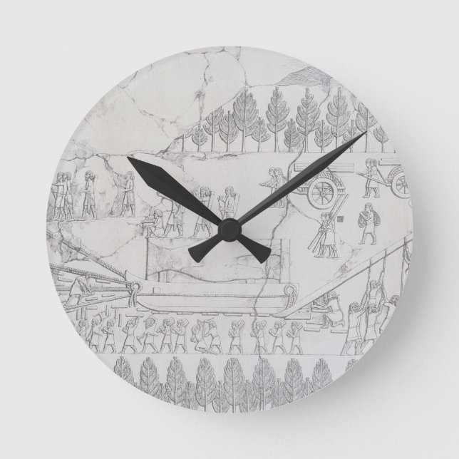 Assyrians moving a Winged Bull on a Sledge, from ' Round Clock (Front)