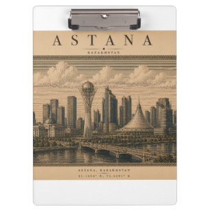 Astana   Vintage Travel City Design Clipboard