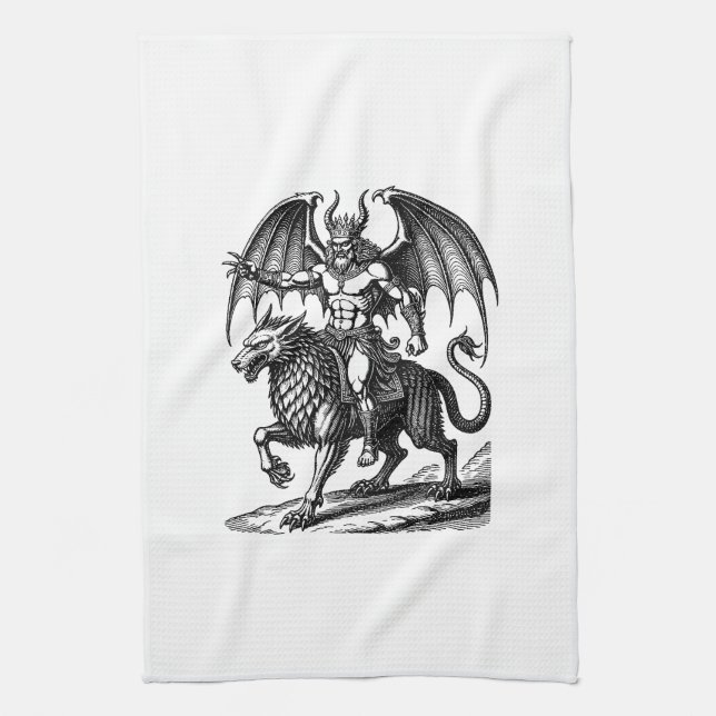 Astaroth’s Quiet Dominion Tea Towel (Vertical)