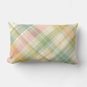 {astel Plaid Throw Pillow