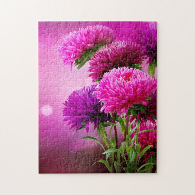 Aster Autumn Flowers Art Design Jigsaw Puzzle (Vertical)