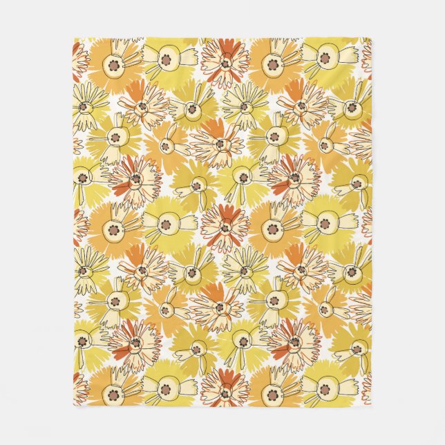 Aster Bloom Fleece Blanket (Front)