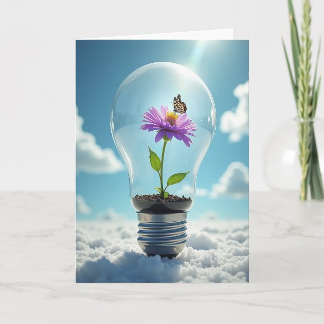 Aster Butterfly Birthday Card (Front)