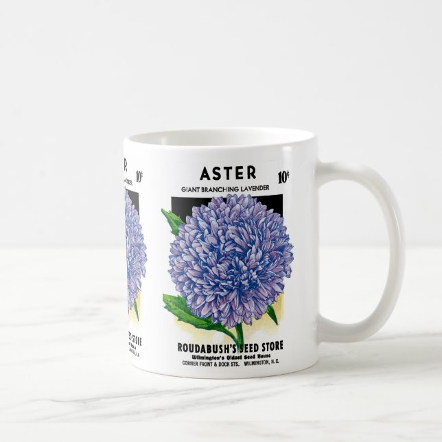 Aster Vintage Seed Packet Coffee Mug (Right)