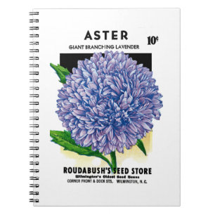 Aster Vintage Seed Packet Spiral Notebook