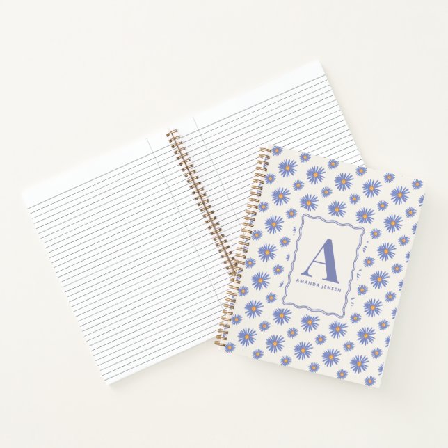 Aster Wildflower Floral Personalised  Notebook (Inside)