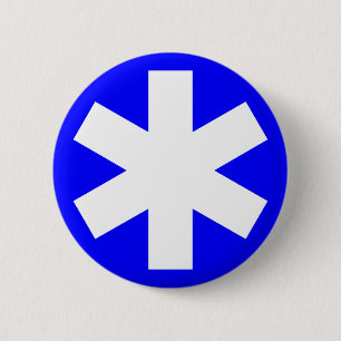 Asterisk - Blue 6 Cm Round Badge