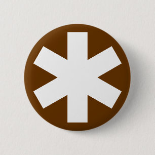 Asterisk - Brown 6 Cm Round Badge
