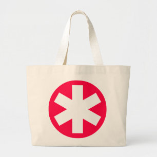Asterisk - Crimson Red Large Tote Bag