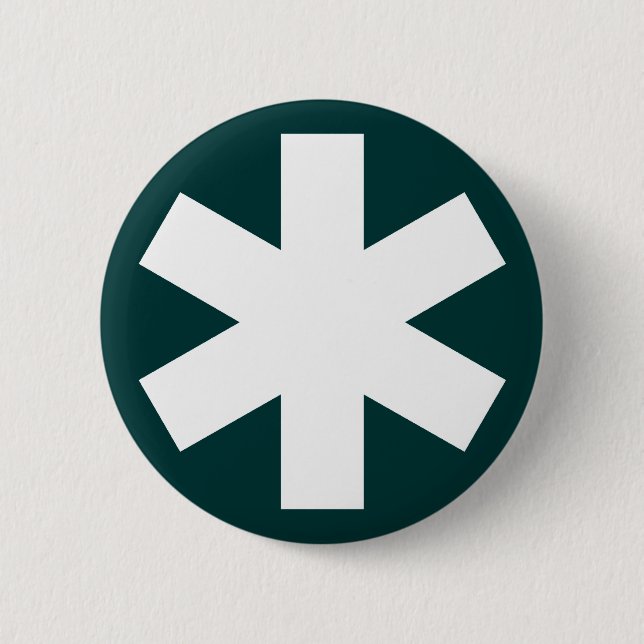 Asterisk - Dark Green 6 Cm Round Badge (Front)