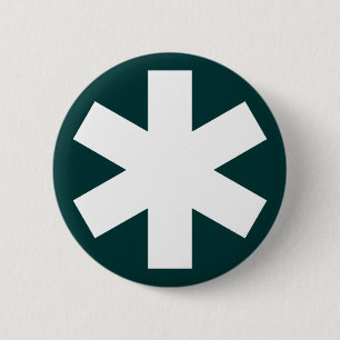 Asterisk - Dark Green 6 Cm Round Badge