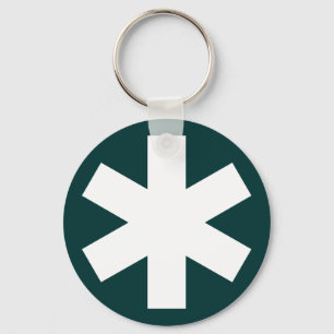 Asterisk - Dark Green Key Ring
