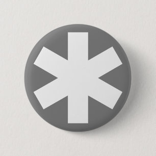 Asterisk - Gray 6 Cm Round Badge