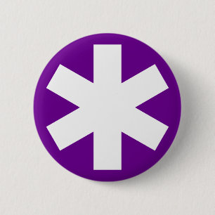 Asterisk - Purple 6 Cm Round Badge