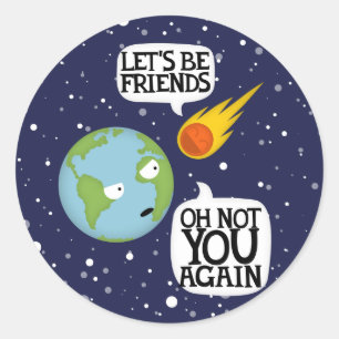 Asteroid again classic round sticker