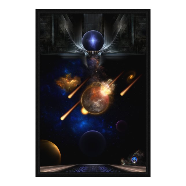 Asteroid Apocalypse Fractal Art Spacescape Photo Print (Front)