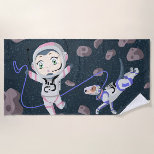 Asteroid Girl Beach Towel