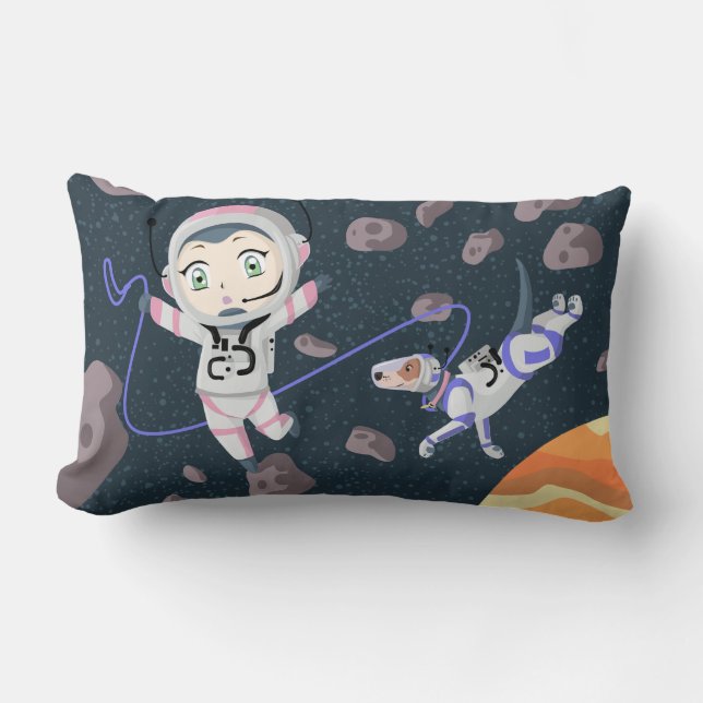 Asteroid Girl Lumbar Cushion (Front)