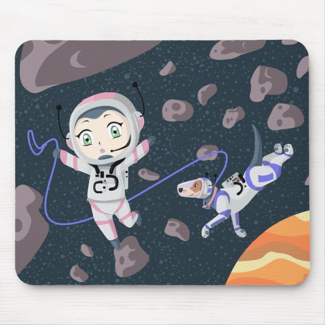 Asteroid Girl Mouse Pad (Front)